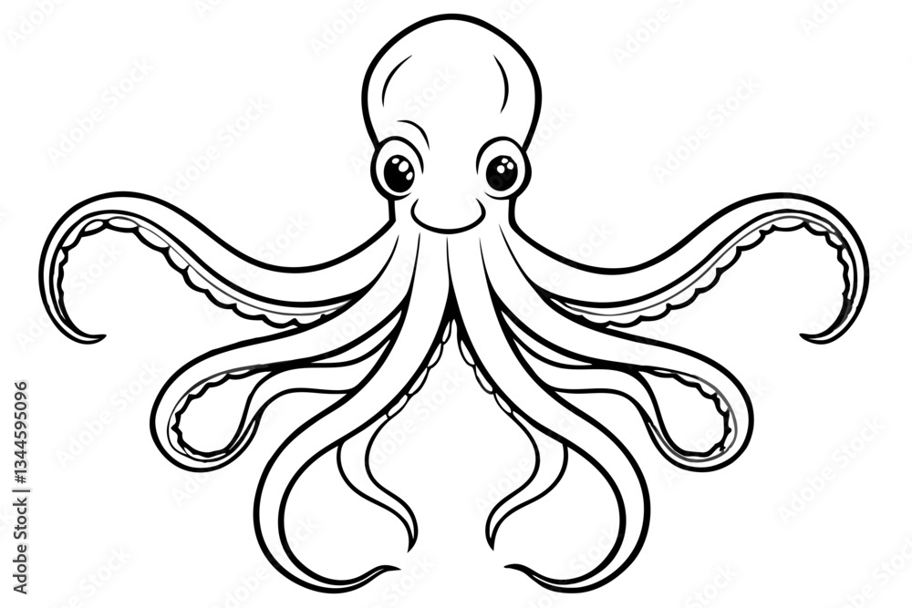 octopus line art silhouette vector illustration octopus line art silhouette vector illustration
