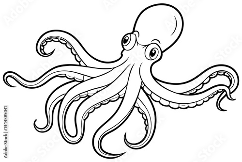 octopus line art silhouette vector illustration