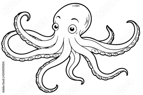 octopus line art silhouette vector illustration