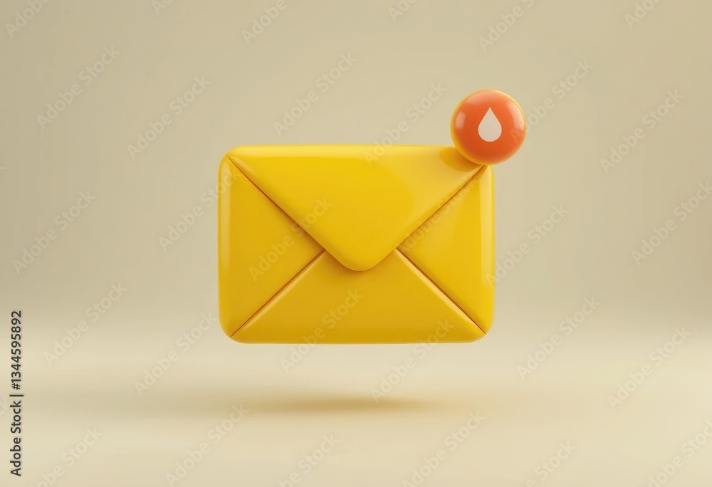 New Mail Notification Alert Yellow Envelope with Orange Icon New Mail Notification Alert Yellow Envelope with Orange Icon