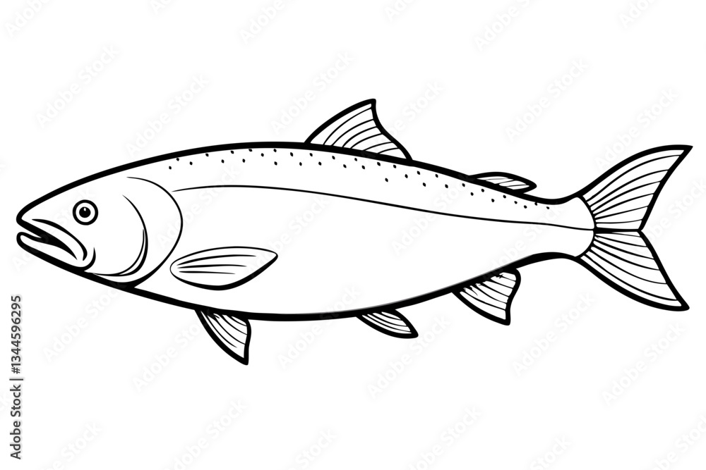 Fototapeta premium salmon line art silhouette vector illustration
