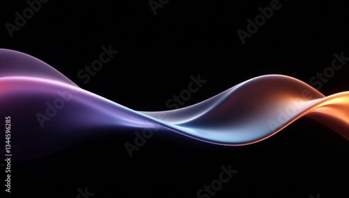 Ethereal fluidity abstract wave of glassy translucence in vivid hues against a black background