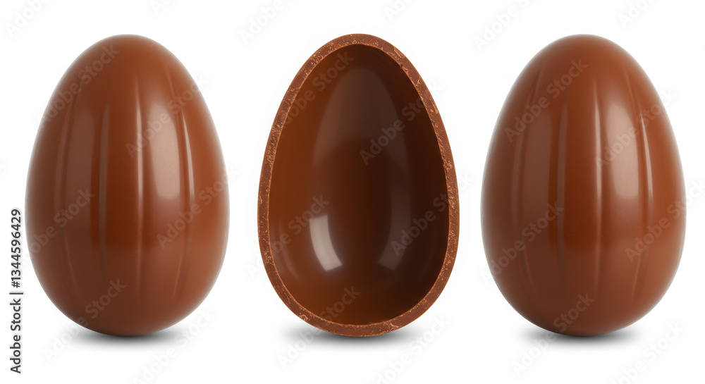 Chocolate Easter Egg - Whole and Halved Chocolate Easter Egg - Whole and Halved