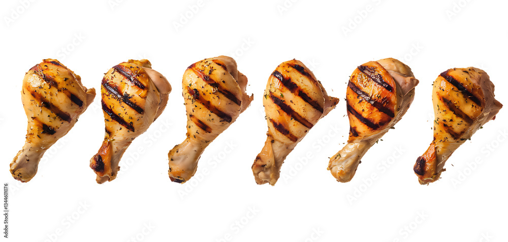 grilled chicken leg isolated