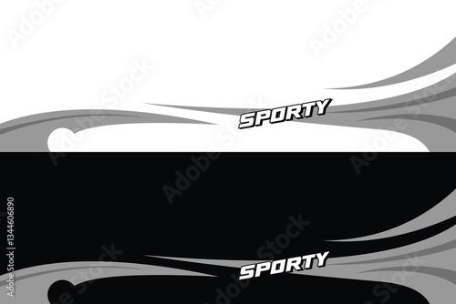 Vector sports car body wrap decal in white and black background design decal car livery EPS 10