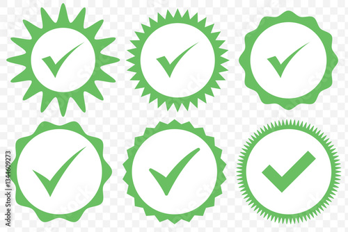 Free Download Green check mark icons. Check mark badge icons. Green Check Mark Icon Representing Approval, Confirmation, and Success for Tasks, Completion, and Positive Feedback. EPS 10. - GFXLoad