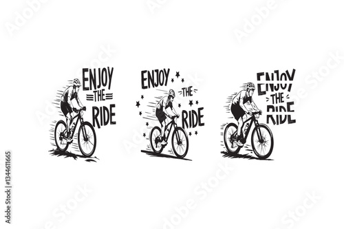 : T-shirt design ,Enjoy the ride, vector art illustration