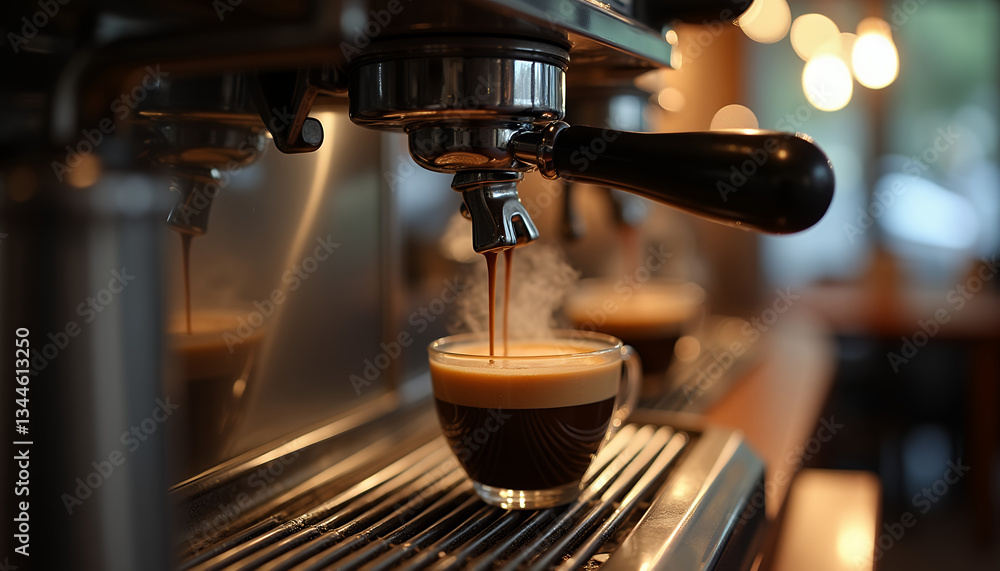espresso machine pouring espresso coffee espresso machine pouring espresso coffee