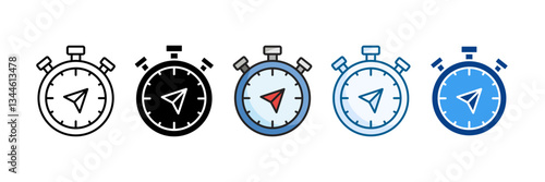 Compass Icon Set Multiple Style Collection