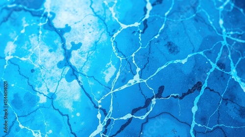 Abstract Blue Veins Texture Background with Splatters and Light Tones