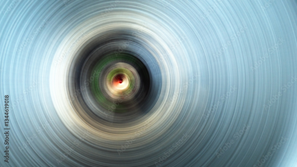 Abstract vortex with swirling light and motion blur converging towards a central point