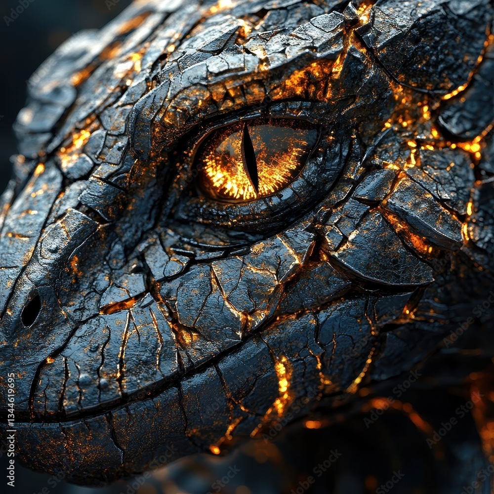 A close up image of a dragon with fiery eyes A close up image of a dragon with fiery eyes