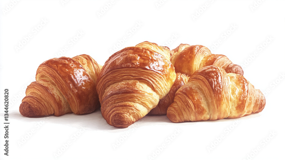Pile of breads and pastries isolated on a white background Pile of breads and pastries isolated on a white background