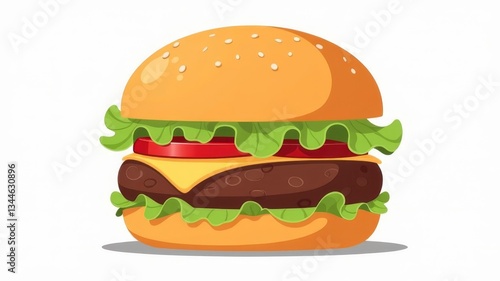 Delicious burger illustration isolated on a white background