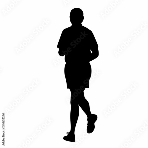 Silhouette of a young man running in action, showcasing movement and athleticism
