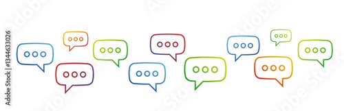 icone, comunicazione, dialogo, messaggio, fumetto,	
