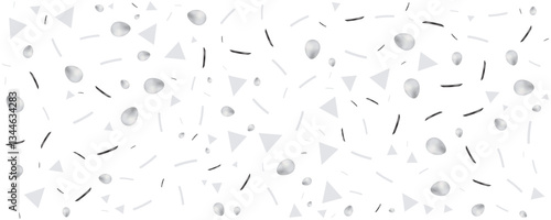 Terrazzo seamless pattern. Black and white classic flooring texture. Charming background made of natural stones, granite, quartz, marble, and concrete. Exquisite seamless terrazzo.