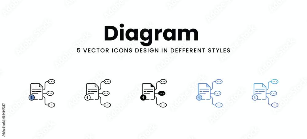 Naklejka premium Diagram vector icons set stock illustration
