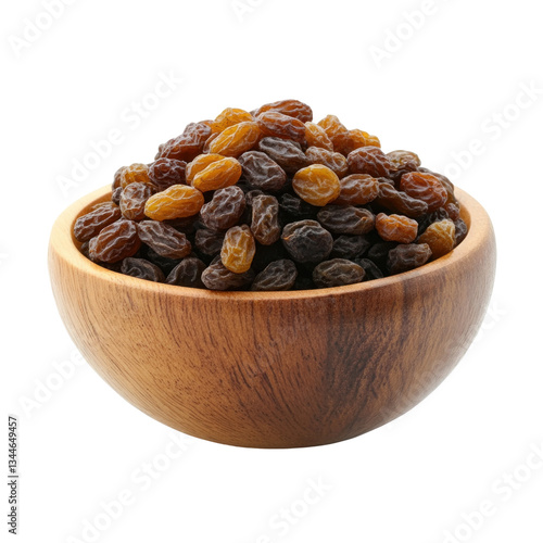 raisins in a wooden bowl