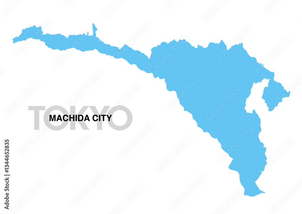 Obraz premium 東京都町田市の地図