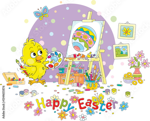 Easter card with a happy li...