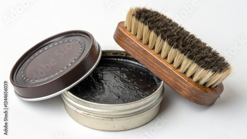 Shoe Polish, Brush, Kit, White Background