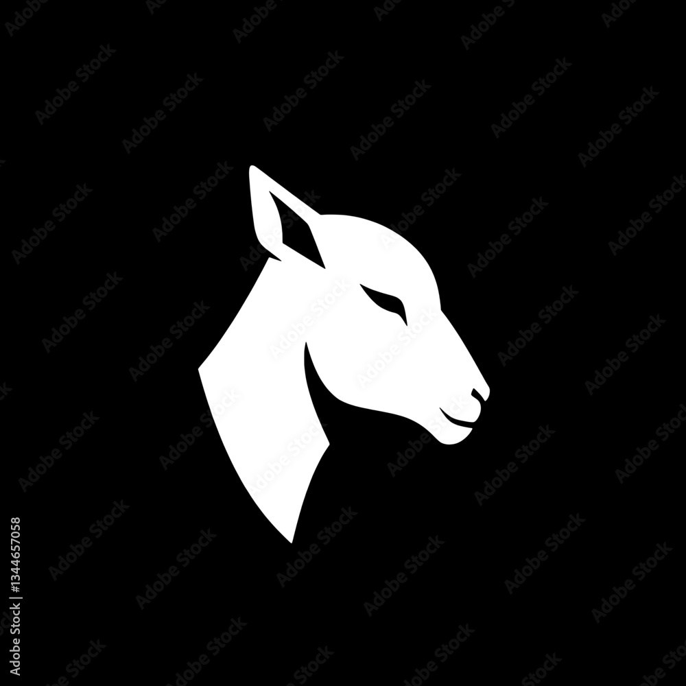Obraz premium Elegant and detailed engraved illustration of a goat's head, showcasing vintage tattoo design in classic monochrome style
