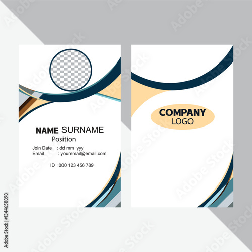 Office business man id card with minimalist elements template