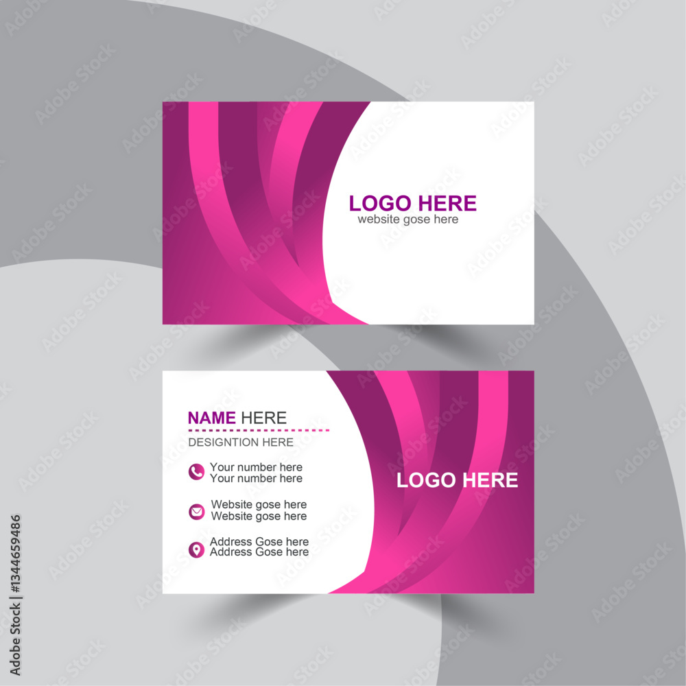 Fototapeta premium Modern creative business card and name card, simple clean template vector design, layout in rectangle size.