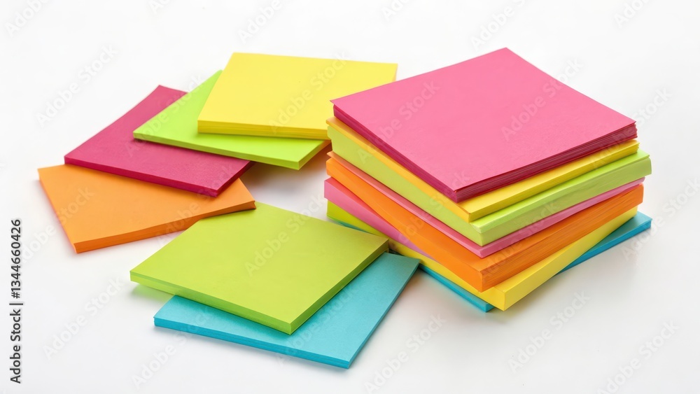 Colorful Sticky Notes on White Background Colorful Sticky Notes on White Background