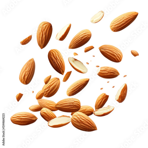 almonds isolated on white