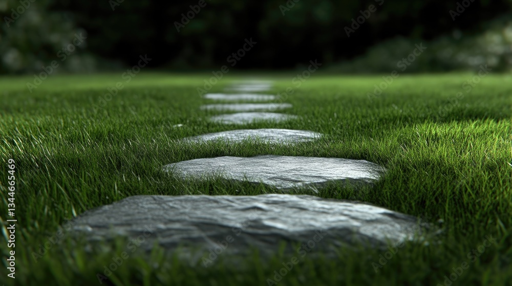 Fototapeta premium Pathway through a grassy garden