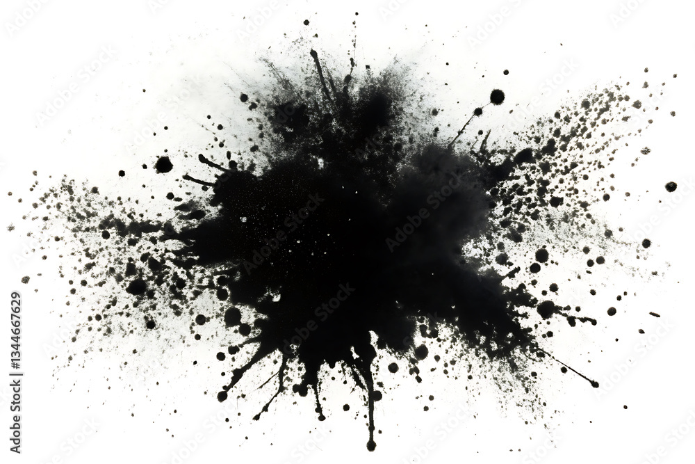 black spray paint splatters image isolated on white background black spray paint splatters image isolated on white background
