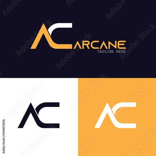 Ac letter logo design arcane modern and minimalist