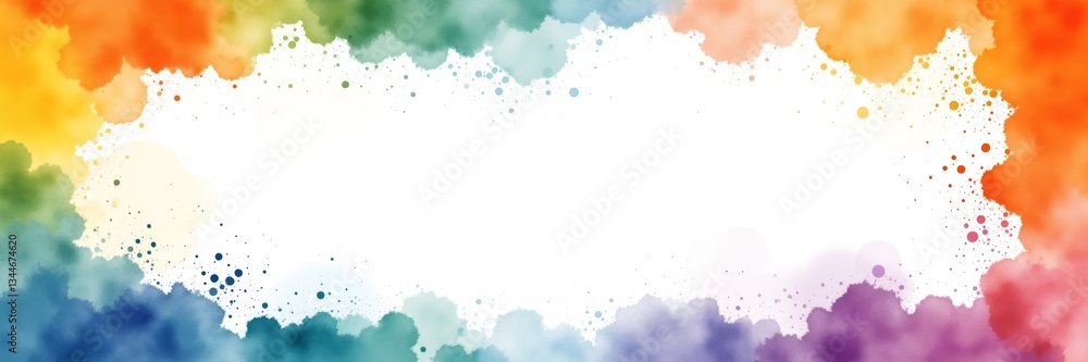 Obraz premium Vibrant abstract watercolor border artwork