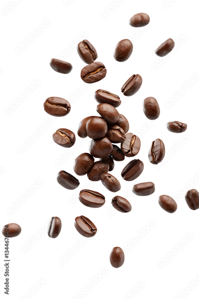Falling Coffee Beans isolated