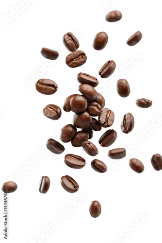 Obraz na płótnie Falling Coffee Beans isolated w salonie