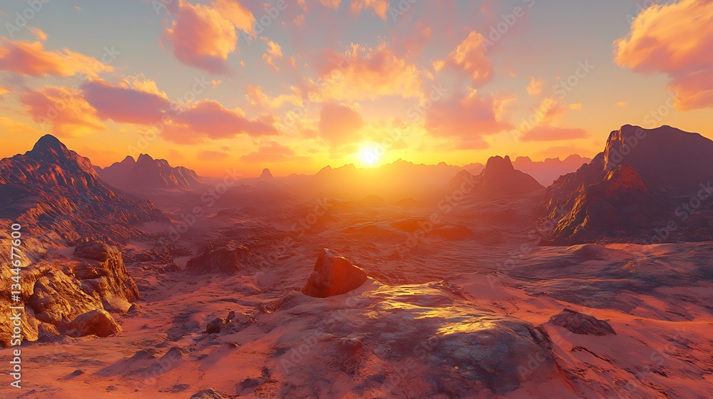 Fototapeta premium Fearless explorer navigating a rugged mountain path amid snowy peaks