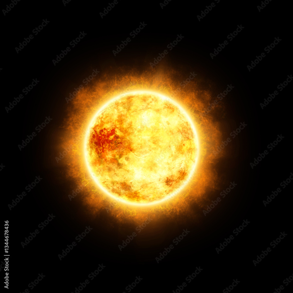 Naklejka premium Sun surface with outer atmosphere and magnetic fields