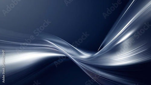 A sleek abstract background with wispy silver motion blur streaks fading into deep navy blue, exuding speed, modernity, and sophistication.