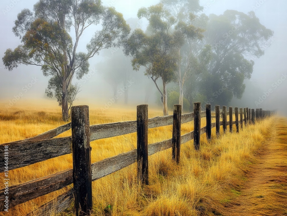 Obraz premium rural landscape with fence