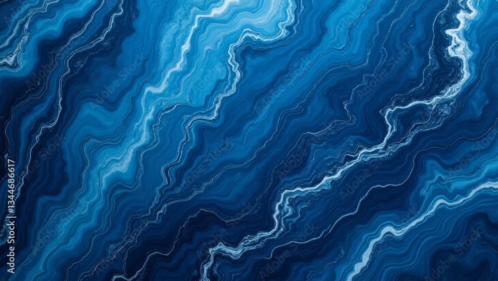 Obraz premium Elegant blue marble texture closeup