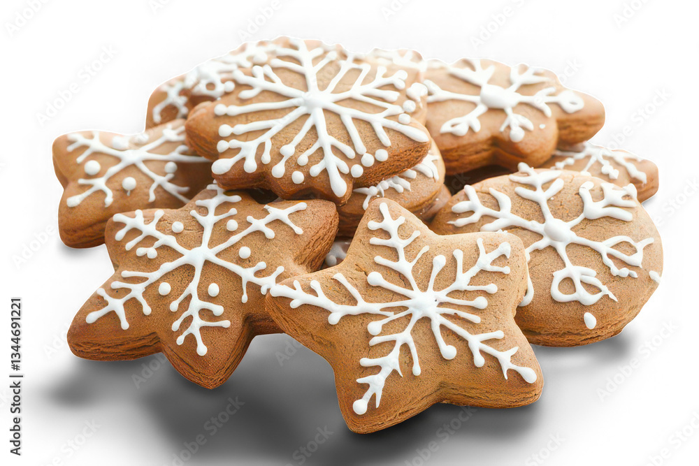 Christmas gingerbread cookies isolated on PNG transparent background. Christmas gingerbread cookies isolated on PNG transparent background.