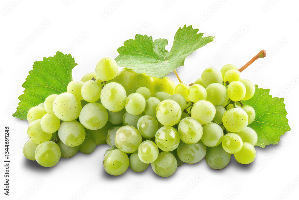 Green wine grapes isolated on PNG transparent background. Green wine grapes isolated on PNG transparent background.