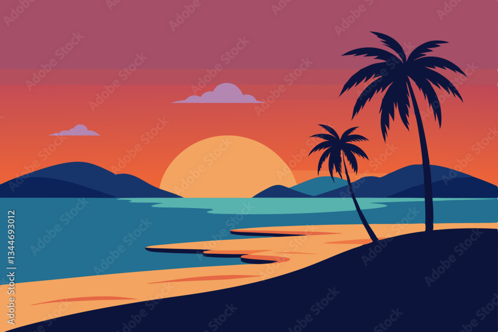 tropical beach with palm trees tropical beach with palm trees