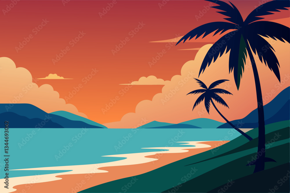 tropical beach with palm trees tropical beach with palm trees