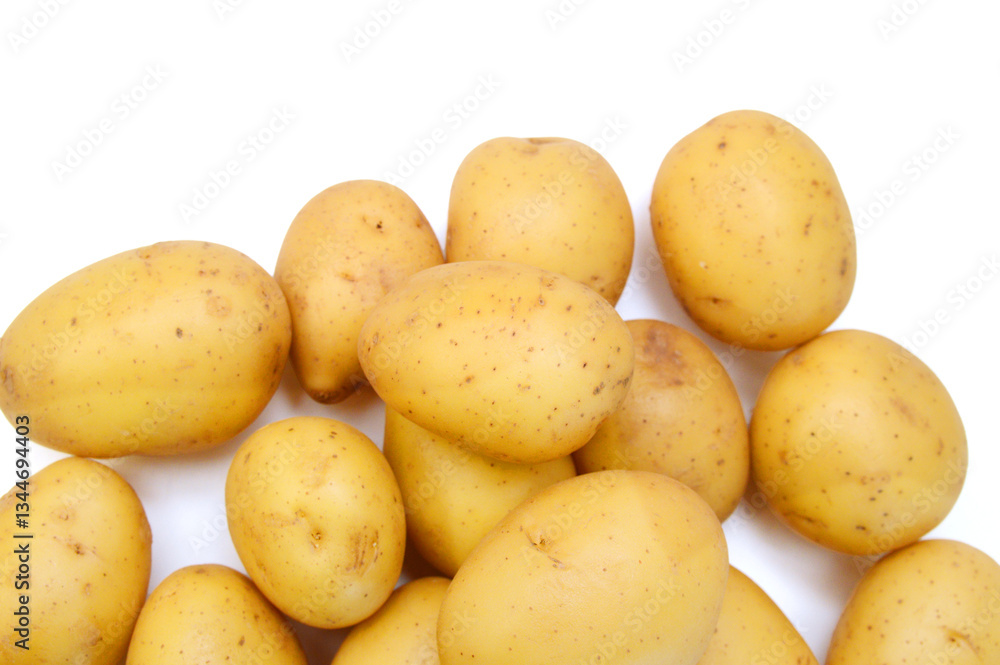 A new russet potato on white A new russet potato on white