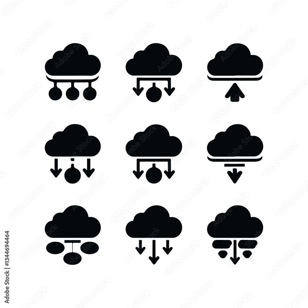 Cloud icon. Cloud weather sign collection. Nature cloud bubble elements. Stock vector Information Technology icon set. Containing cloud computing, IT manager, big data, data analytics, Network Technol Cloud icon. Cloud weather sign collection. Nature cloud bubble elements. Stock vector Information Technology icon set. Containing cloud computing, IT manager, big data, data analytics, Network Technol