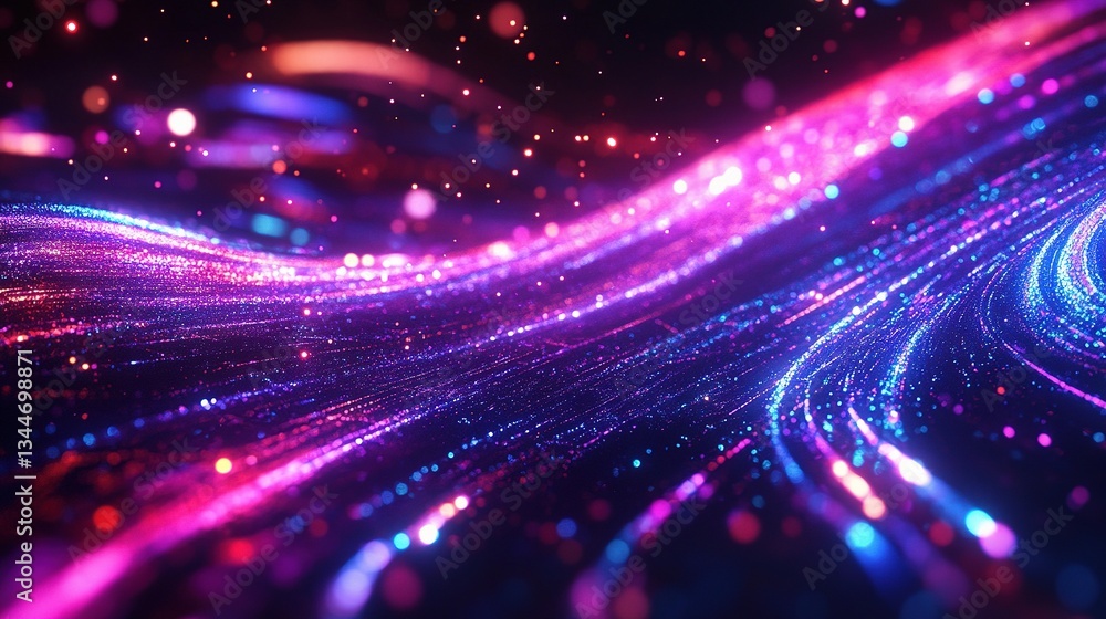 Fototapeta premium Colorful Neon Wave Background in Digital Style for Creative Projects