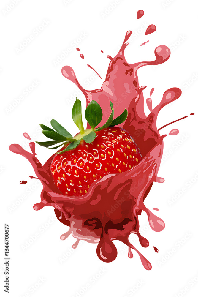 strawberry splash isolated